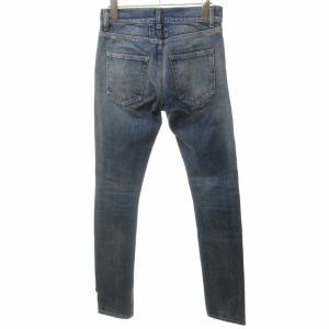 SAINT LAURENT PARIS 16SS エディ期 小さいサイズ デニムパンツ ジーンズ スリム ダメージ加工 ニークラッシュ 青 ブルー 26 約XS 0405