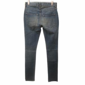 SAINT LAURENT PARIS 17AW 小さいサイズ デニムパンツ ジーンズ スキニー ダメージ加工 ニークラッシュ 青 ブルー 26 約XS 0405