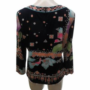 LEONARD FASHION カットソー ジュエリー 総柄 長袖 紺 ネイビー 0418 KK4