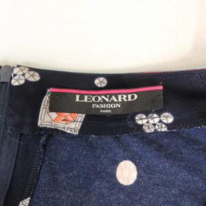LEONARD FASHION カットソー ジュエリー 総柄 長袖 紺 ネイビー 0418 KK4