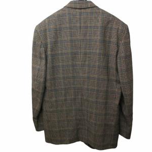 YVES SAINT LAURENT pour homme 美品 テーラードジャケット ブレザー ウール グレンチェック 総裏 2B 灰 グレー 系 50 XL相当