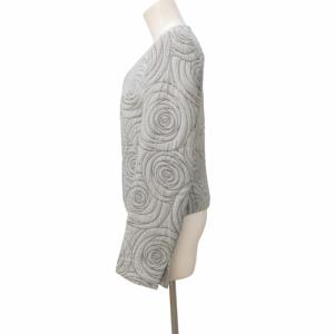 ARMANI COLLEZIONI ノーカラージャケット 花柄 総柄 ジャカード グレー系 40 約L相当 0603 GY26