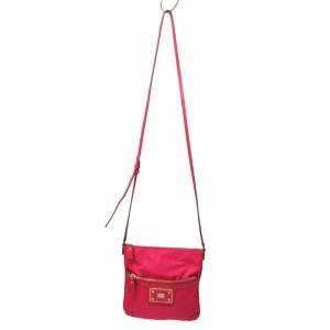 ANYA HINDMARCH ショルダーバッグ 斜め掛け スクエア タッセル ロゴ ナイロン レザー ピンク 0520