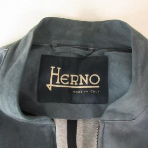 HERNO ストレッチゴートスエードジップアップブルゾン ブルー 48