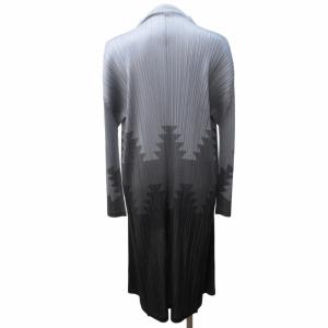 PLEATS PLEASE ISSEY MIYAKE イッセイミヤケ ロングカーディガン PP51-JA521 グレー ブラック