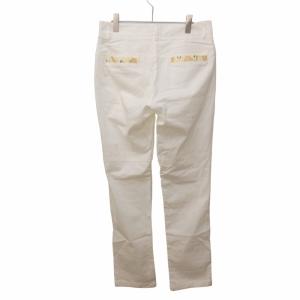 MARK&LONA 近年 パンツ スラックス ストレート ストレッチ 切替 迷彩 カモフラ ロゴ スカル 白 ホワイト 46 約M相当GY19