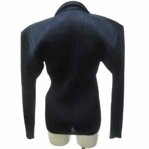PLEATS PLEASE ISSEY MIYAKE イッセイミヤケ 00AW カーディガン ランダムプリーツ 襟付 PP04-JK624 ネイビー