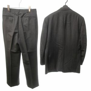 Aquascutum ヴィンテージ 90's スーツ セットアップ ジャケット パンツ シャドーストライプ 灰 グレー 96A7 約XL 0621