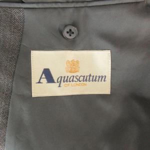 Aquascutum ヴィンテージ 90's スーツ セットアップ ジャケット パンツ シャドーストライプ 灰 グレー 96A7 約XL 0621