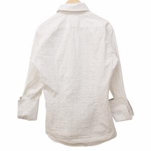 BURBERRY BLACK LABEL カフスシャツ シャドーチェック 切替 ノバチェック 長袖  白 ホワイト 38 約M相当 0624