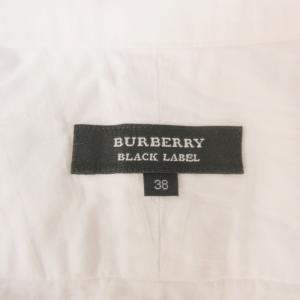 BURBERRY BLACK LABEL カフスシャツ シャドーチェック 切替 ノバチェック 長袖  白 ホワイト 38 約M相当 0624