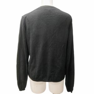 BURBERRY LONDON イタリア製 カーディガン ニット  切替 ノバチェック ウール 黒 ブラック L 0701AA