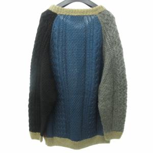 INVERALLAN ニット カーディガン クレイジーパターン ウール 長袖 スコットランド製 マルチカラー 0710