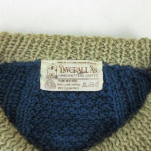 INVERALLAN ニット カーディガン クレイジーパターン ウール 長袖 スコットランド製 マルチカラー 0710
