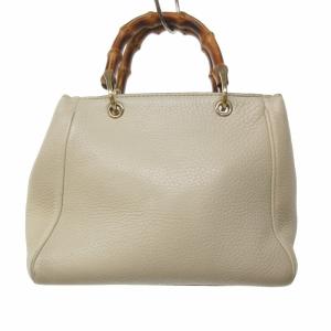 GUCCI バンブー ショッパー ハンドバッグ 368823 ホワイト