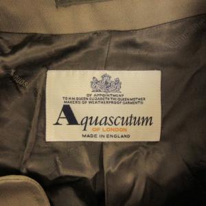 Aquascutum ヴィンテージ 90's ステンカラーコート ジャケット ウール ロング 英国製 ベージュ 0716 GY06
