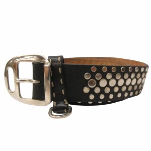 Ermanno Scervino ベルト スタッズ レザー ハトメ イタリア製 黒 ブラック 小物 95 GY06 0727