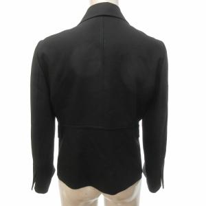 CELINE テーラードジャケット 七分袖 裏地 マカダム柄 総裏 ノーベント 1B ウール 黒 ブラック 38 約M 0725 GY06
