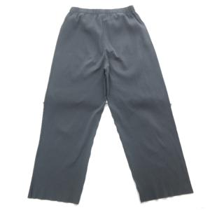 me ISSEY MIYAKE A.POC プリーツ加工 イージーパンツ ロングパンツ ハイウエスト 伸縮 MI72KF161 灰 グレー 約M 0731