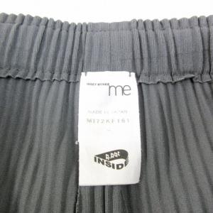 me ISSEY MIYAKE A.POC プリーツ加工 イージーパンツ ロングパンツ ハイウエスト 伸縮 MI72KF161 灰 グレー 約M 0731