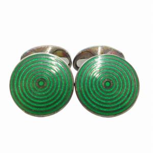 カフス アクセサリー ビジネス 925 緑 グリーン