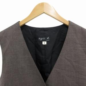 agnes b. ジレベスト ビジネス ウール 2 M 茶 ブラウン