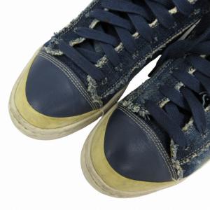 DIESEL S-NENTISH スニーカー シューズ ハイカット デニム地 サイドジップ 26.5 インディゴブルー 青