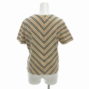 BURBERRY LONDON Tシャツ カットソー ストライプ Vネック 半袖 F ベージュ