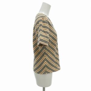 BURBERRY LONDON Tシャツ カットソー ストライプ Vネック 半袖 F ベージュ