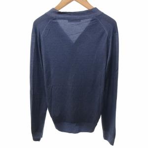 Cruciani ニット カーディガン カシミヤ シルク混 カシシル 長袖 イタリア製 青 ブルー 46 約M 0818