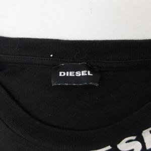 DIESEL 美品 Tシャツ カットソー プリント コットン 半袖 黒 ブラック S 0819