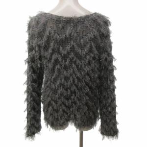 me ISSEY MIYAKE 美品 希少モデル カットソー ジグザグ プリーツ シャギー 立体 異素材 長袖 グレー 0819