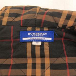 BURBERRY BLUE LABEL ニット ジャケット ブルゾン フード 裏地 ノバチェック ロゴ 刺繍 黒 ブラック 38 約M 0821 GY06