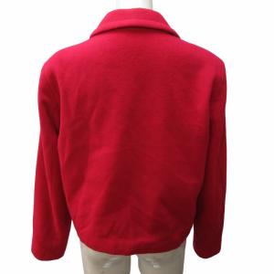 agnes b. ヴィンテージ ウール ステンカラーコート ジャケット 銀釦 クロップド丈 ショート丈 赤 レッド系 GY06 0821