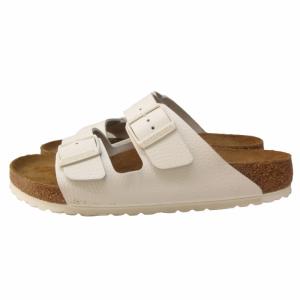 BIRKENSTOCK 美品 アリゾナ BS ナチュラル レザー サンダル フラット レギュラー幅 1025048 白 ホワイト 40 26.0cm