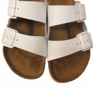 BIRKENSTOCK 美品 アリゾナ BS ナチュラル レザー サンダル フラット レギュラー幅 1025048 白 ホワイト 40 26.0cm