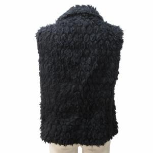 HaaT イッセイミヤケ 美品 ボア ベスト アンゴラ 黒 ブラック 2 約M 0827