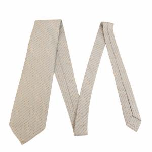 BVLGARI タグ付 ネクタイ ロゴ 総柄 セッテピエゲ シルク100% 灰 ライトグレー 0828