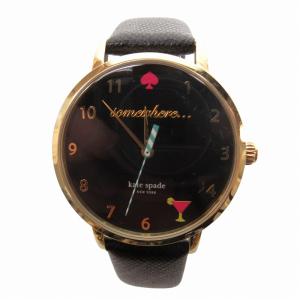 NewYork メトロ Metro 腕時計 ウォッチ クォーツ式 3針 ブラックダイアル×ブラックレザーベルト 黒 ブラック