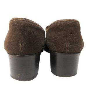 GUCCI ホースビット ローファー チャンキーヒール スエード 革靴 シューズ 茶 ブラウン 37 約24.5cm DC6 0831