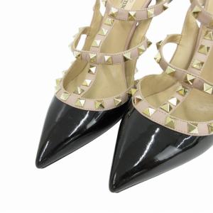 VALENTINO GARAVANI ミュール パンプス 38.5 ブラック ピンク