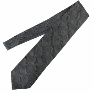 FENDI FFロゴ ネクタイ グレンチェック ズッカ ズッキーノ 黒 ブラック グレー