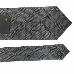 FENDI FFロゴ ネクタイ グレンチェック ズッカ ズッキーノ 黒 ブラック グレー