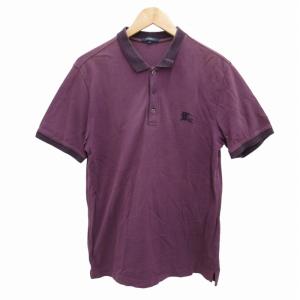 ポロシャツ カットソー ホースロゴ刺繍 半袖 LL 紫 パープル
