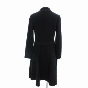 EPOCA ロングコート ジャケット カーディガン ニット生地 比翼 ジップポケット 38 M 紺 ネイビー