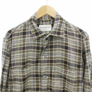 TOMORROWLAND 23SS マドラスチェック×ヘリンボーン シャツブルゾン ジャケット 長袖 S 茶 ブラウン 63-01-31-01306