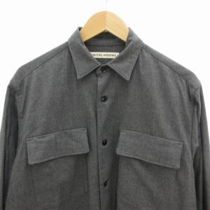 UNITED ARROWS 21AW ネルシャツ ポケット ウール 長袖 S グレー 1111-149-3076