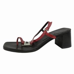 GUCCI トングサンダル Tストラップ GG ロゴ金具 36 23.5cm 赤 レッド