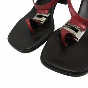 GUCCI トングサンダル Tストラップ GG ロゴ金具 36 23.5cm 赤 レッド