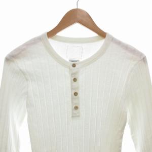 visvim リブニットカットソー ヘンリーネック 長袖 1 S 白 ホワイト